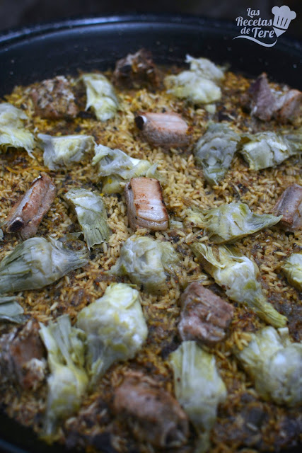 receta de arroz con costilla de cerdo y alcachofas tererecetas 02