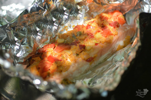 receta de papillotte de salmon y vegetales preparado al vapor tererecetas 03