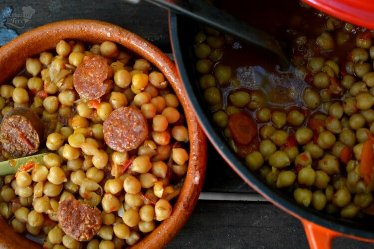 Receta Casera De Garbanzos Con Chorizo 03