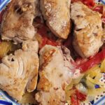 Bonito con cebolla y pimiento