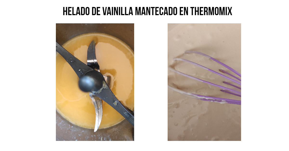 Helado de vainilla mantecado con thermomix