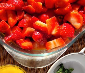 fresas con zumo de naranja
